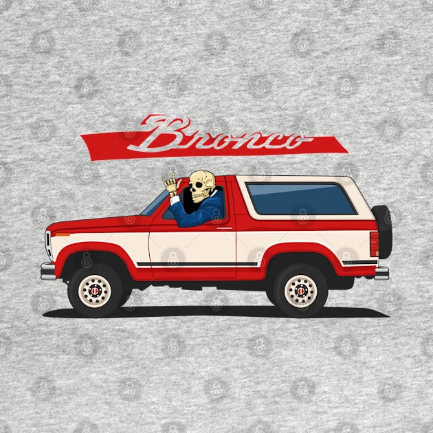 Truck bronco 1986 f150 xlt 4x4 skull metal red by creative.z